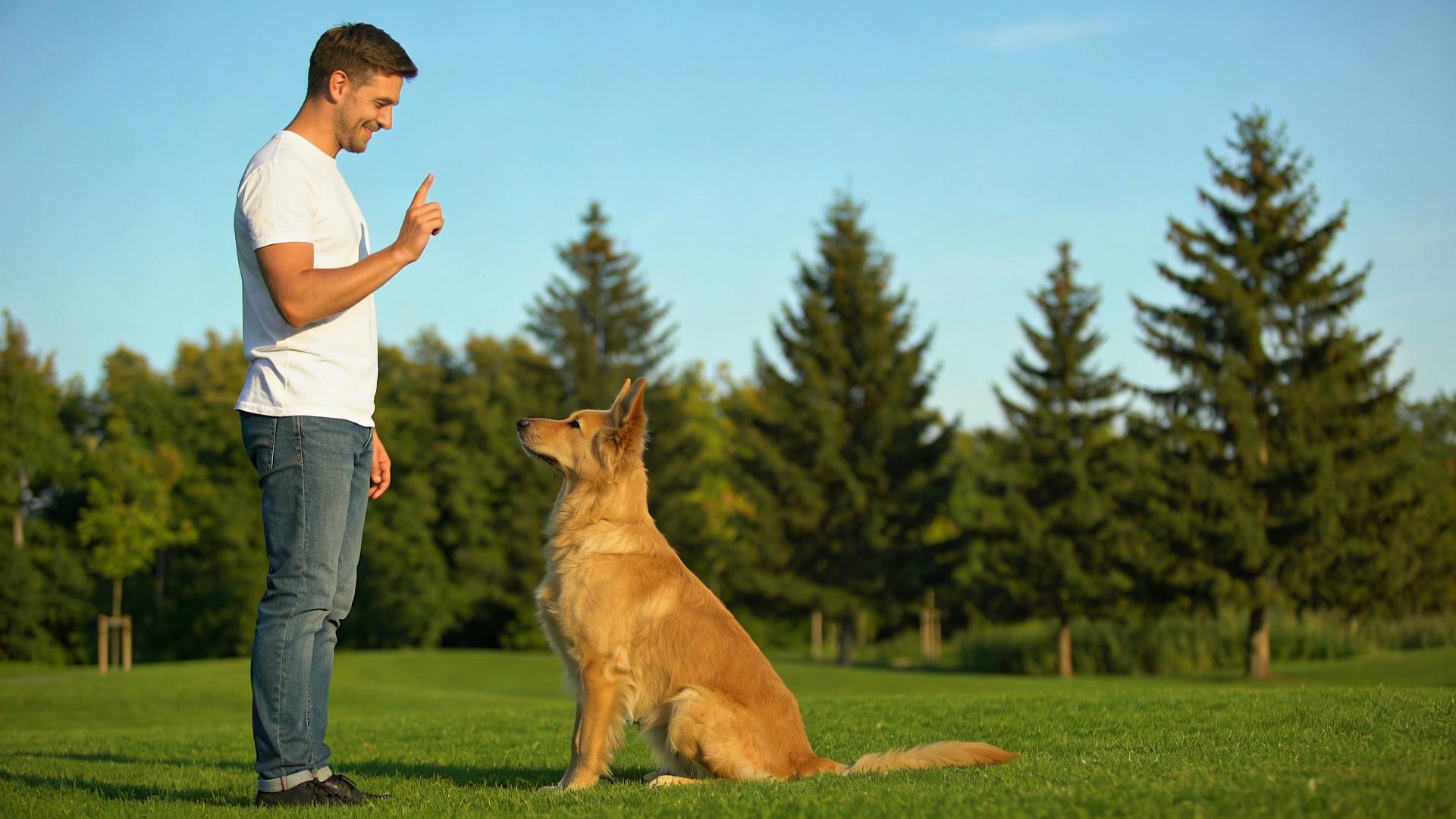 Automatic Sit: Train your dog to automatically sit when its owner stops.