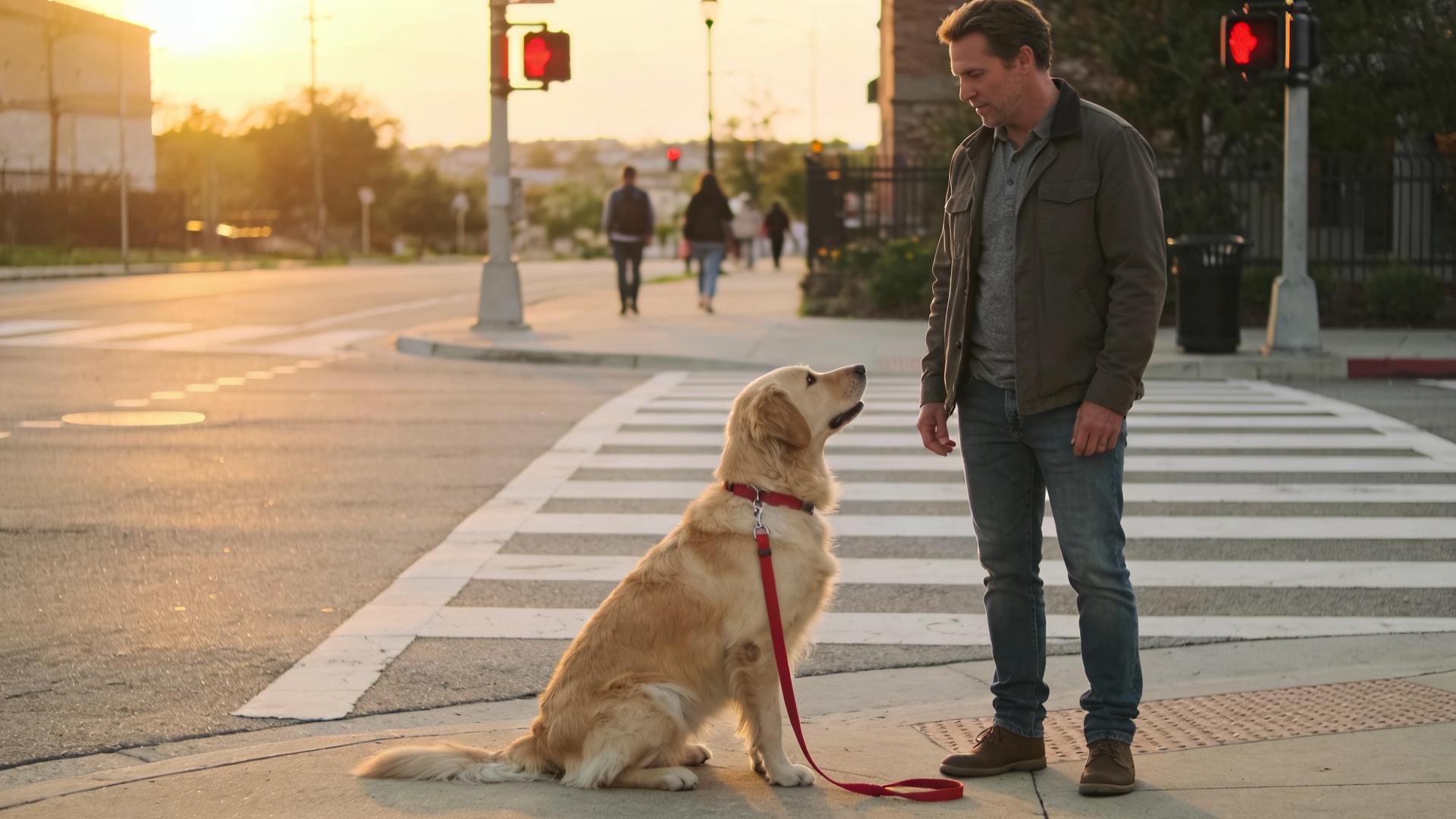 Automatic Sit: Train your dog to automatically sit when its owner stops.
