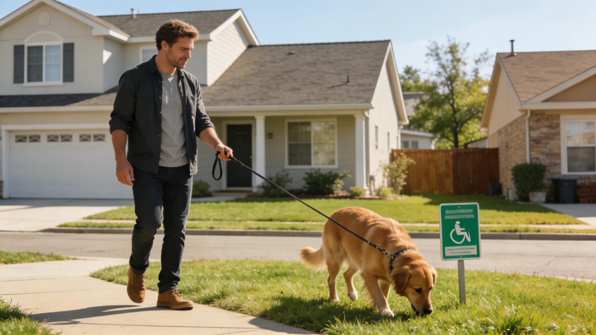 Civilized dog walking tips: Train your dog to relieve itself in designated grassy areas.