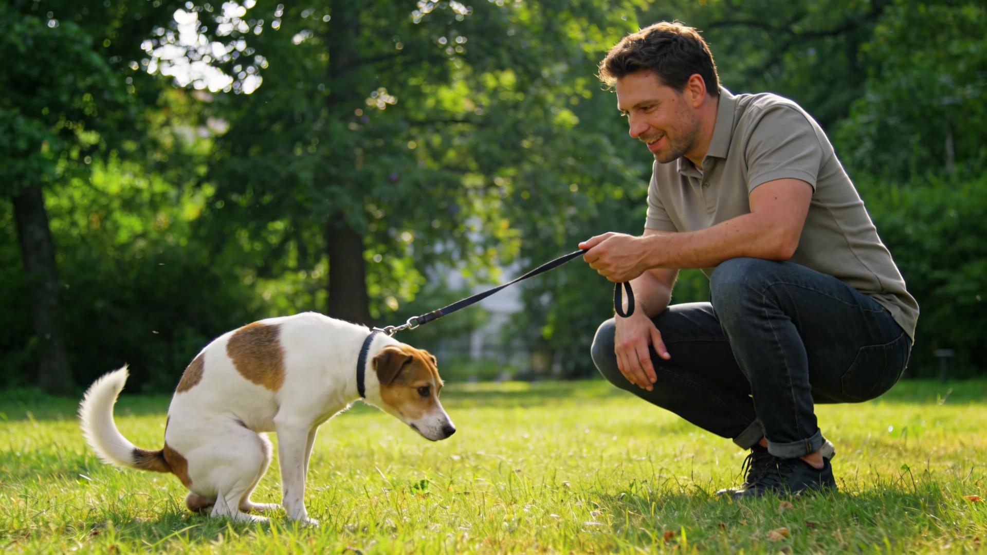 Civilized dog walking tips: Train your dog to relieve itself in designated grassy areas.