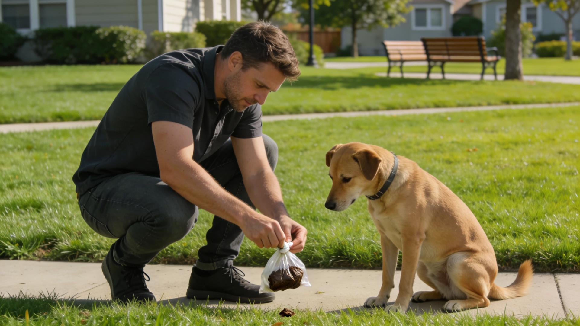 Civilized dog walking tips: Train your dog to relieve itself in designated grassy areas.