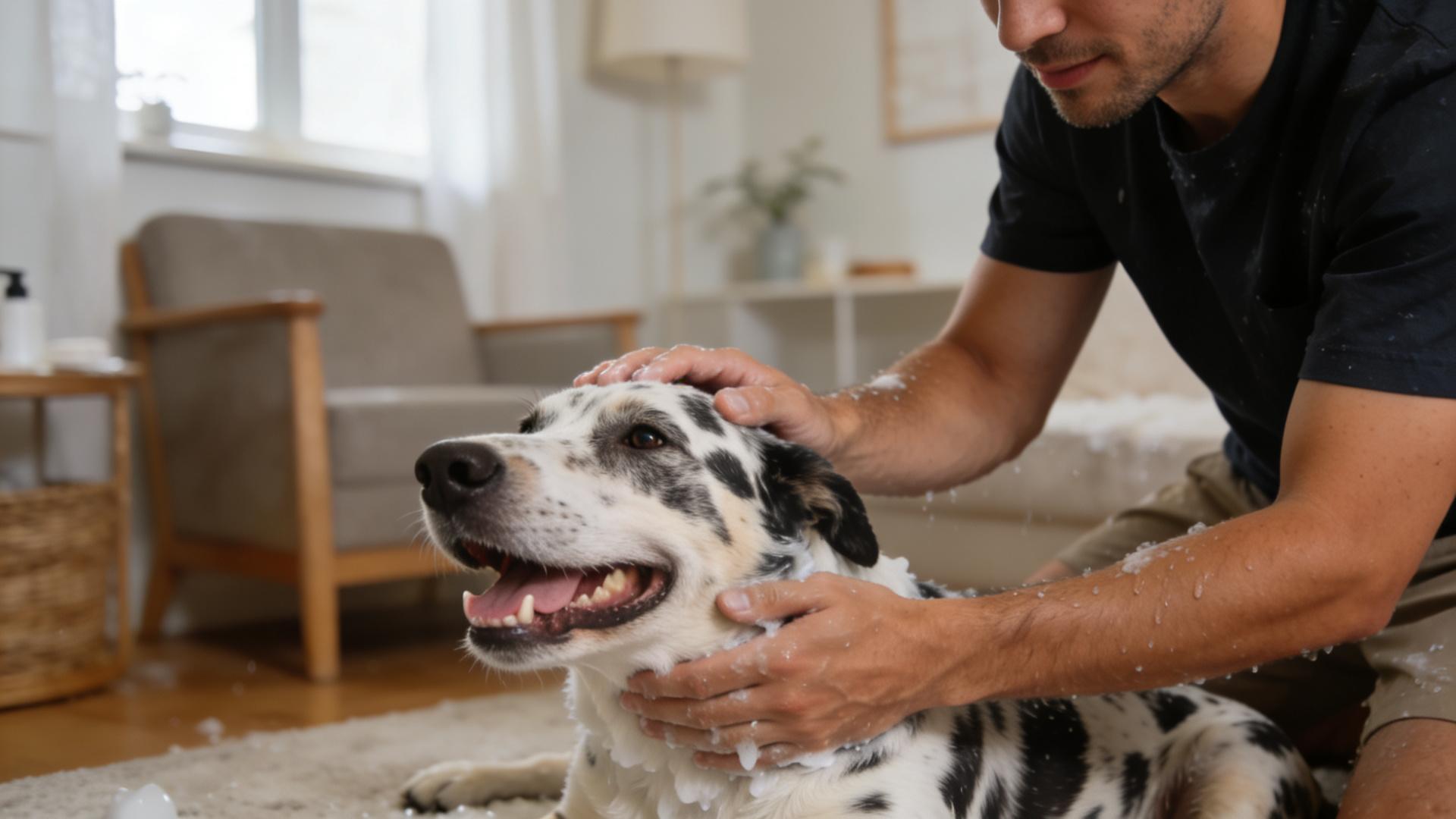 DIY Dog Spa: Soothe skin and enhance coat shine with essential oils and sea salt.
