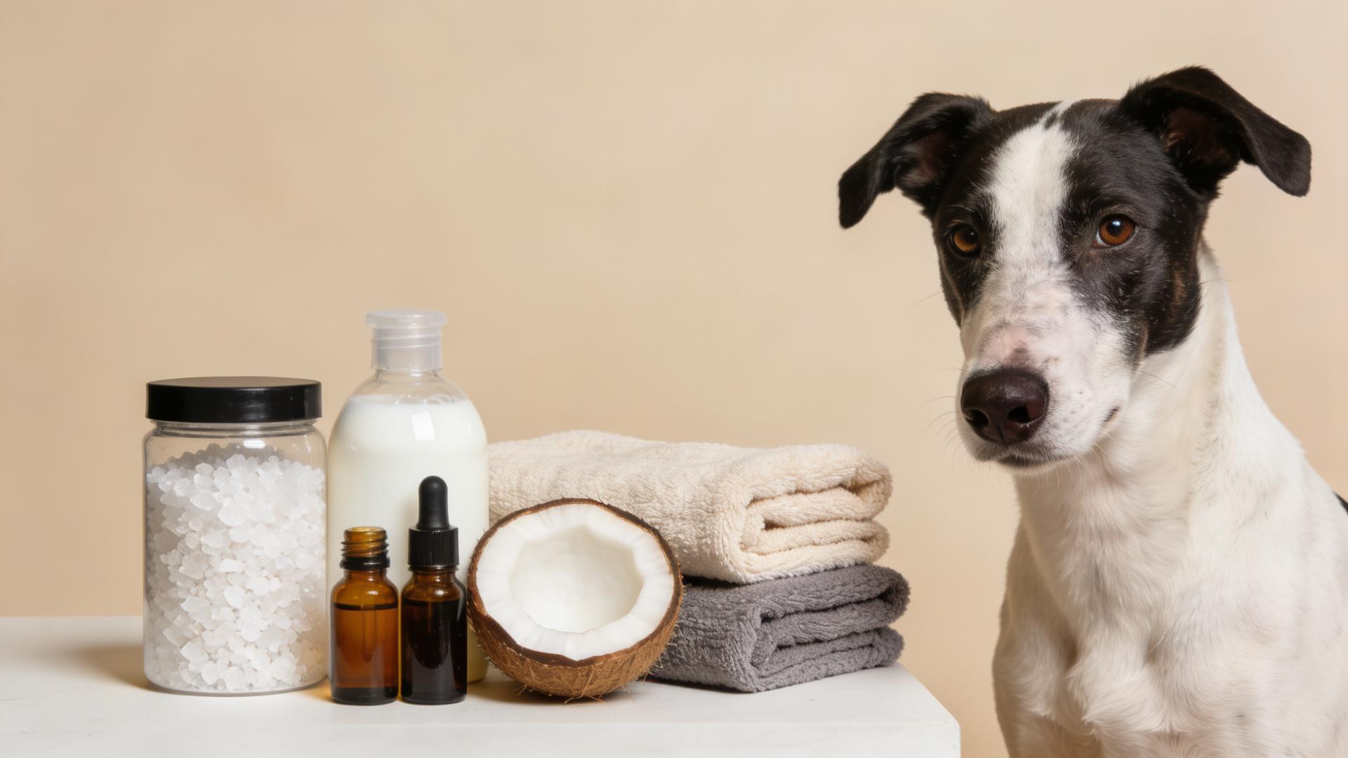 DIY Dog Spa: Soothe skin and enhance coat shine with essential oils and sea salt.