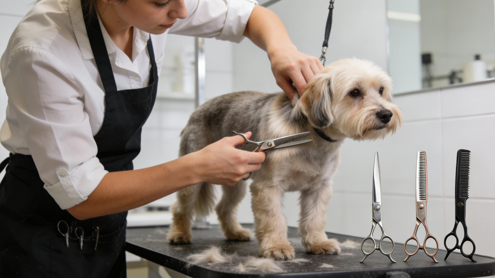 Dog grooming scissors buying guide: Differences in usage between straight scissors, thinning scissors, and backspinning scissors.