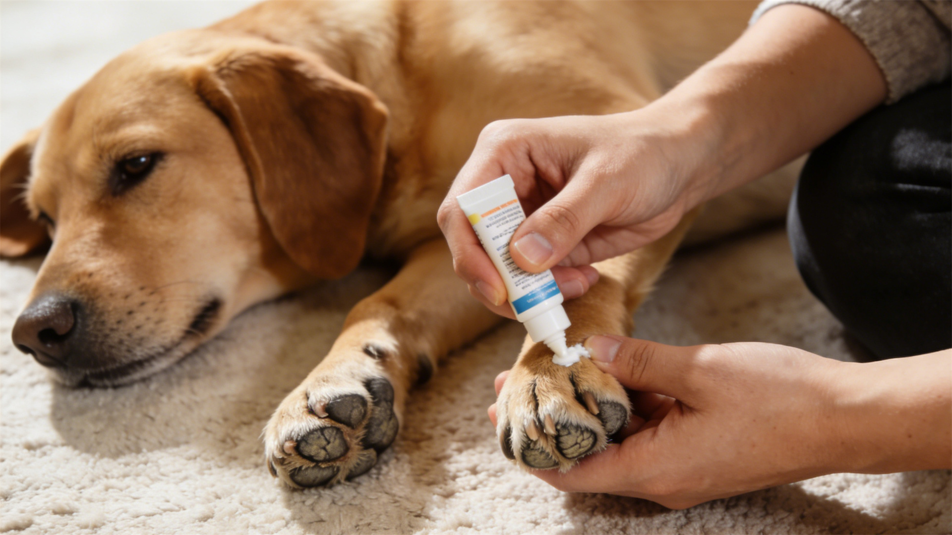 Dog paw pad care: Choosing professional ointments to prevent cracking in winter and burns in summer.