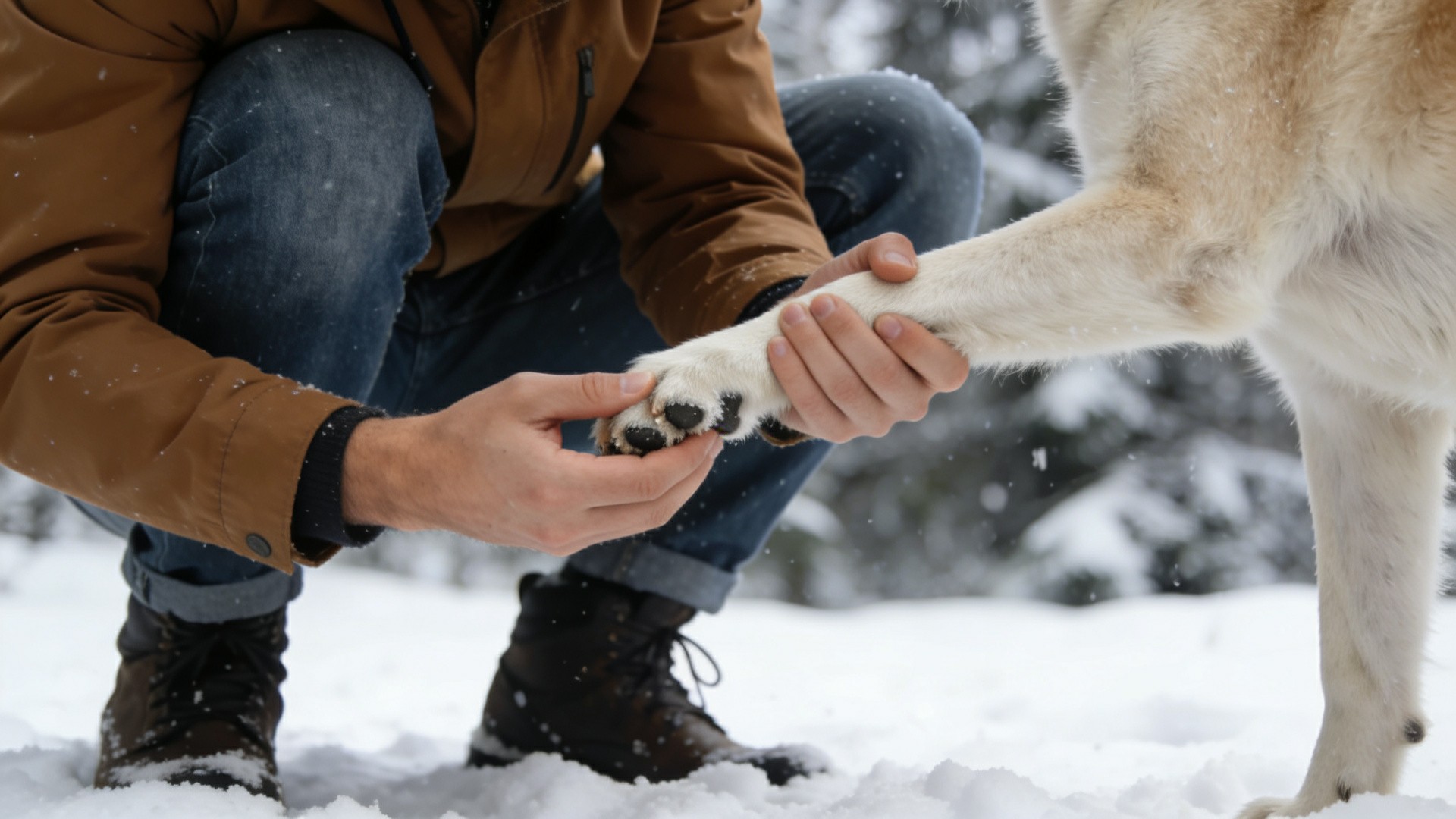 Dog paw pad care cream: A home remedy for dry, cracked paw pads in winter.