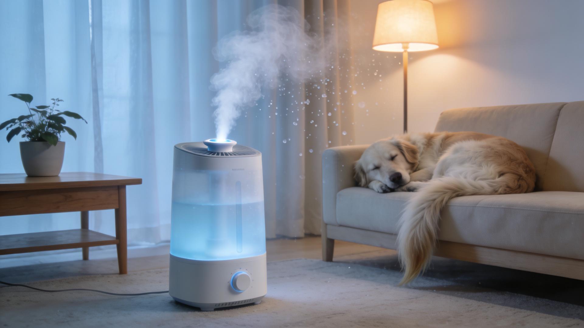 Dryness and itchiness in dogs in heated rooms: Using humidifiers and moisturizing sprays