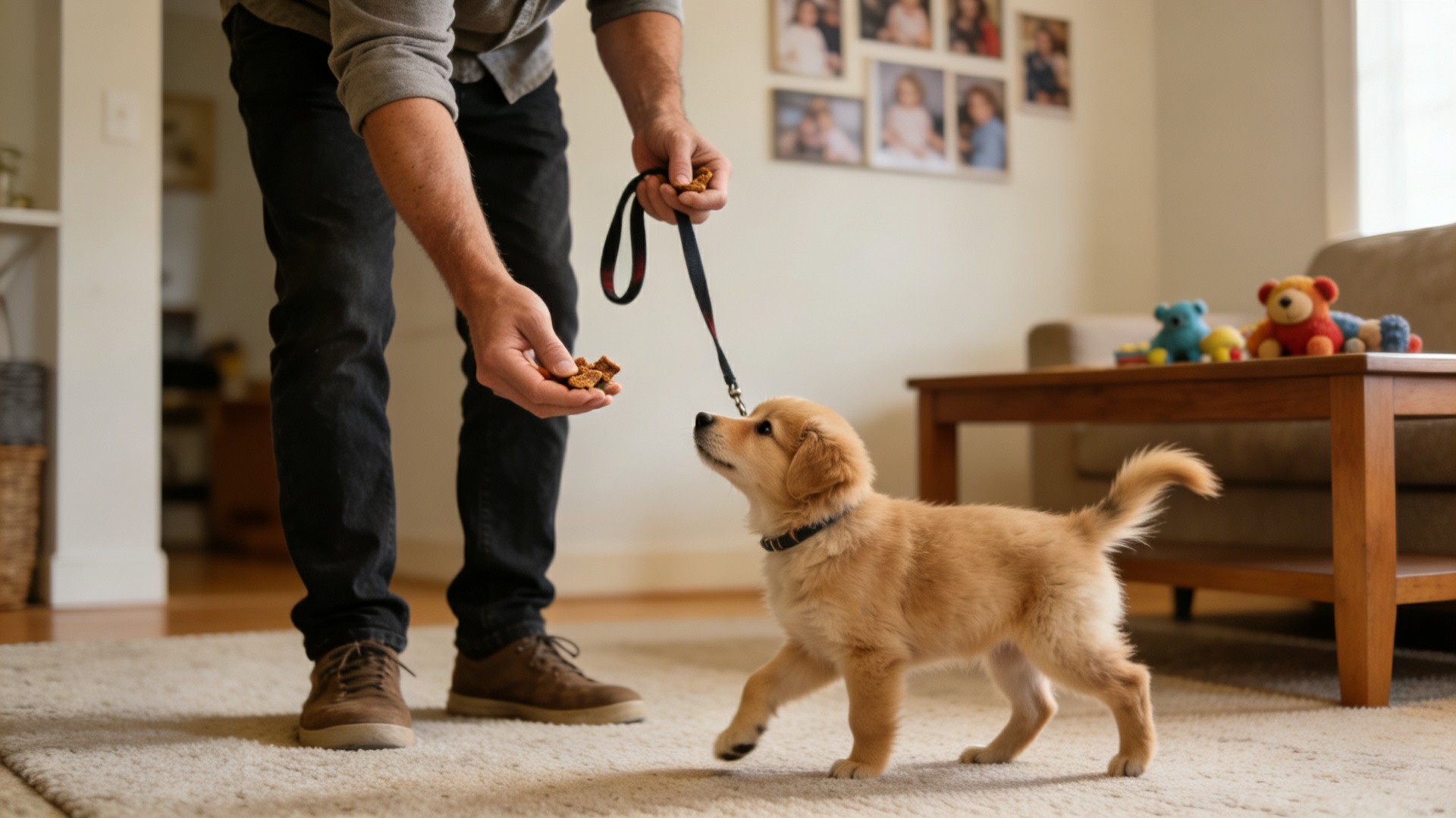 Early stages of leashing puppies: the nascent phase of saying goodbye to 