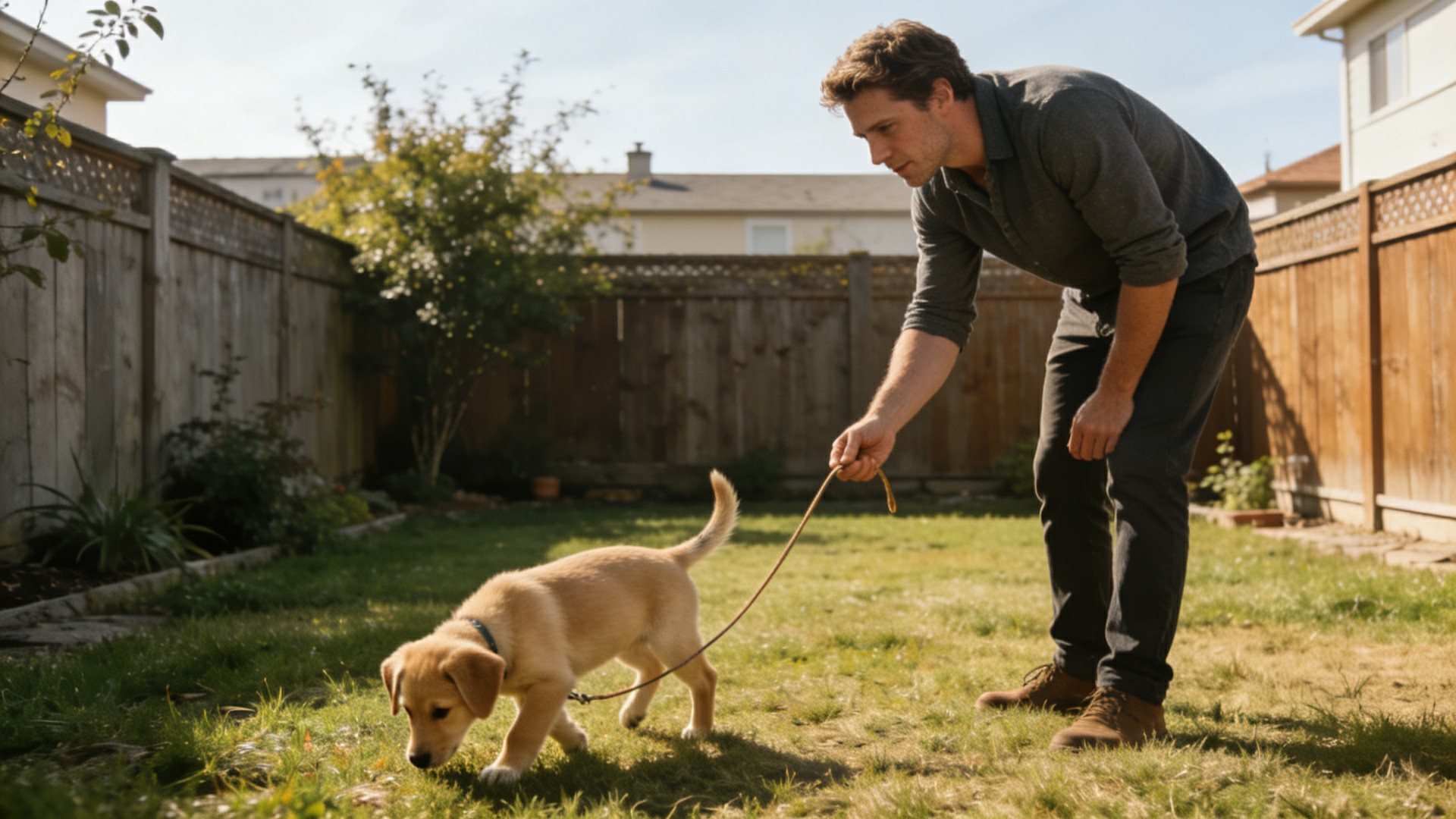 Early stages of leashing puppies: the nascent phase of saying goodbye to 