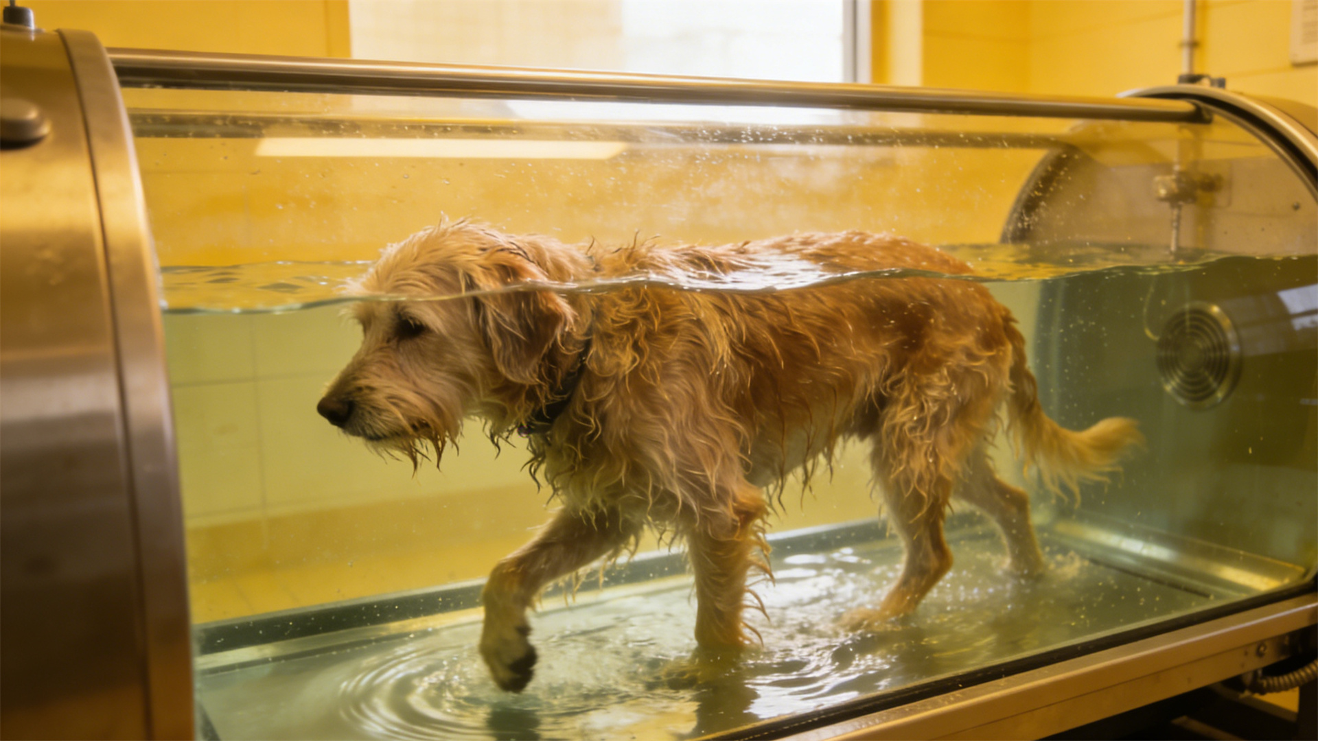 Gentle exercise: Indoor water treadmill rehabilitation program suitable for senior dogs