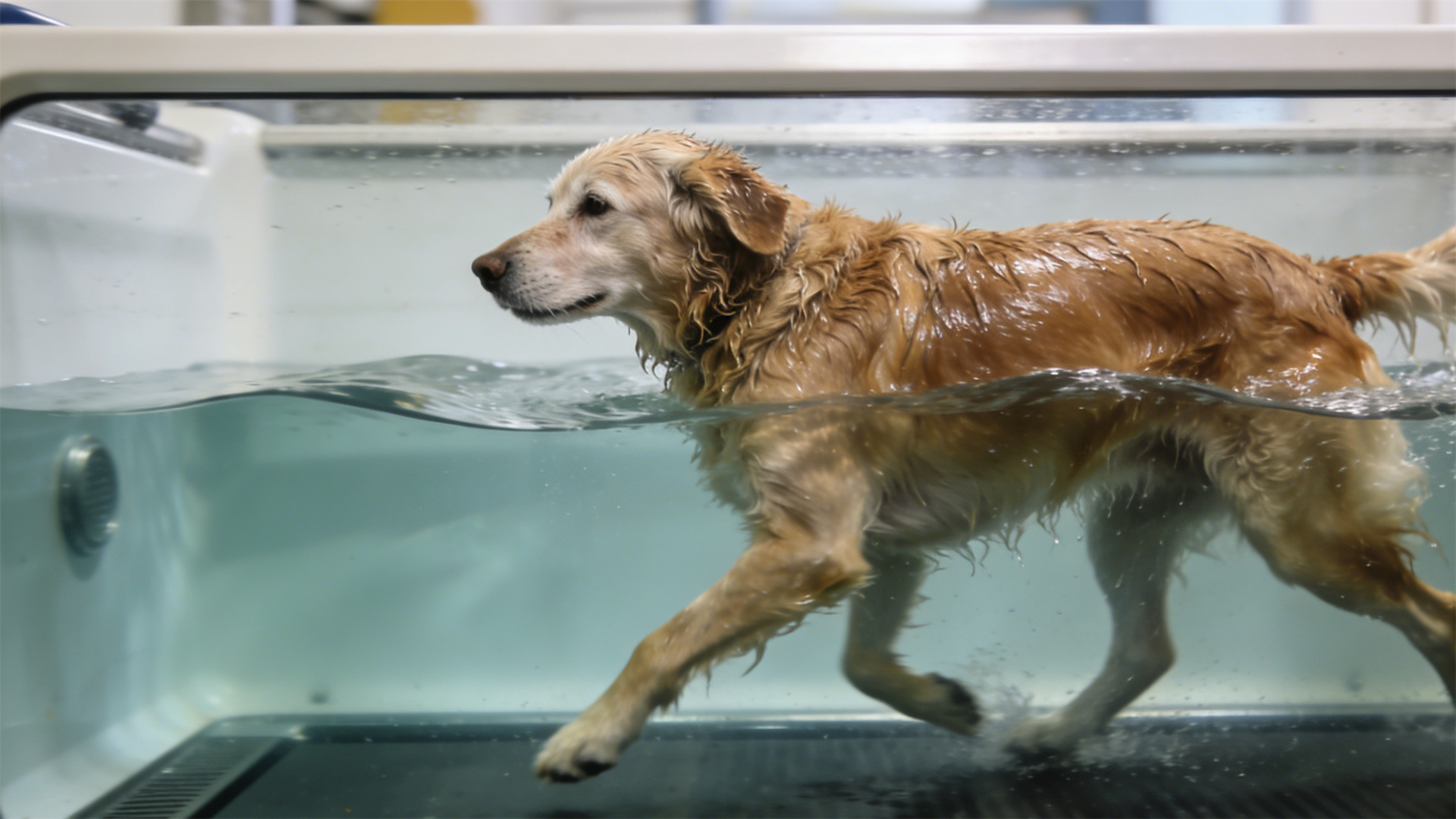 Gentle exercise: Indoor water treadmill rehabilitation program suitable for senior dogs
