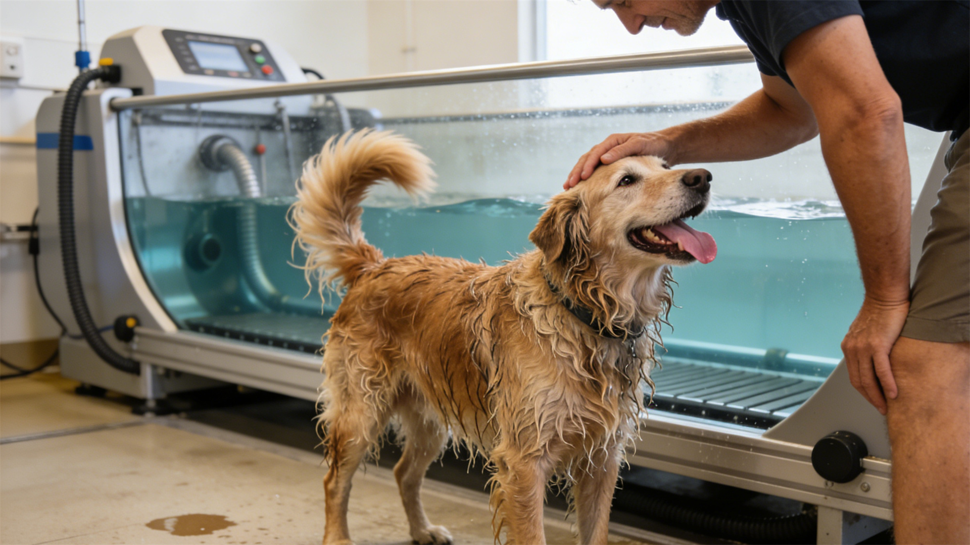 Gentle exercise: Indoor water treadmill rehabilitation program suitable for senior dogs