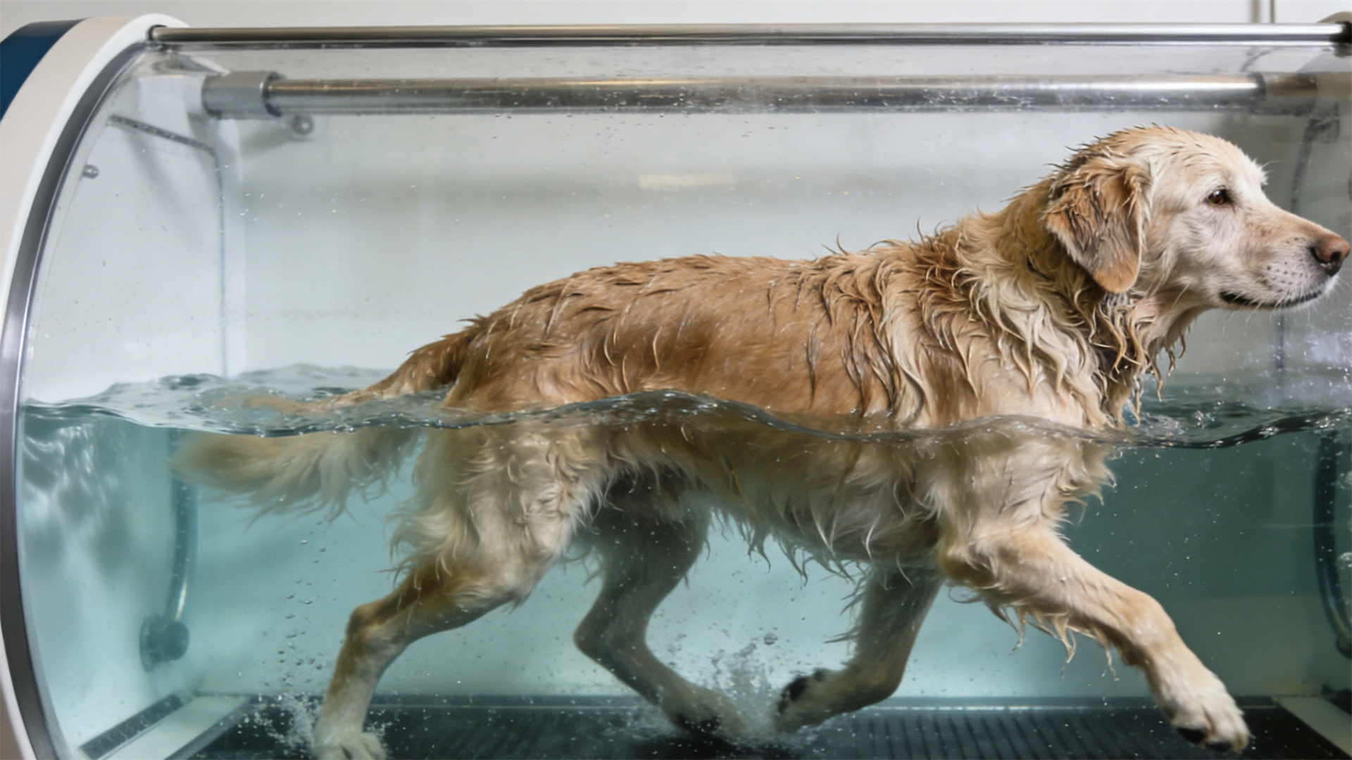 Gentle exercise: Indoor water treadmill rehabilitation program suitable for senior dogs