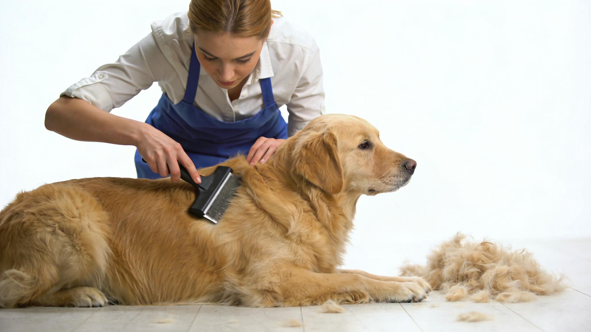 Grooming strategies for dogs during shedding season: How to effectively remove dead hair and down.