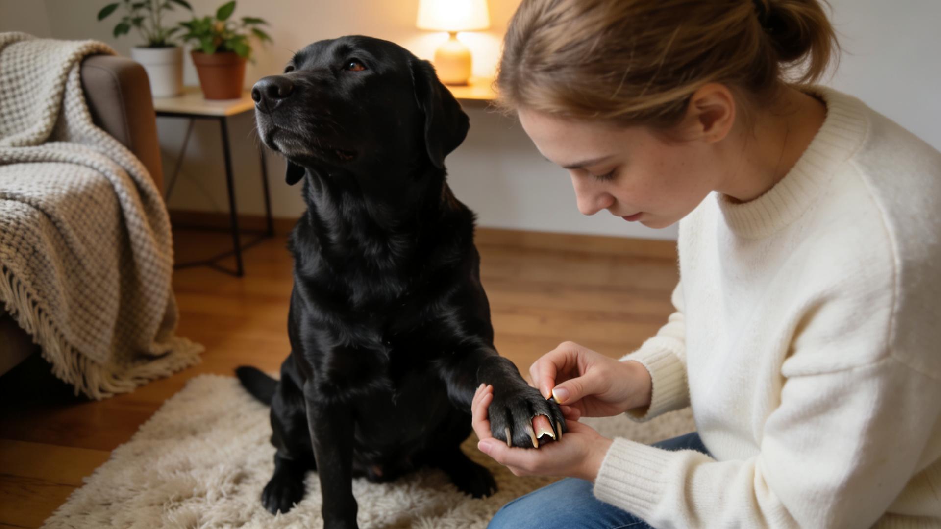 Home emergency treatment for split dog nails: Trimming and disinfection procedures