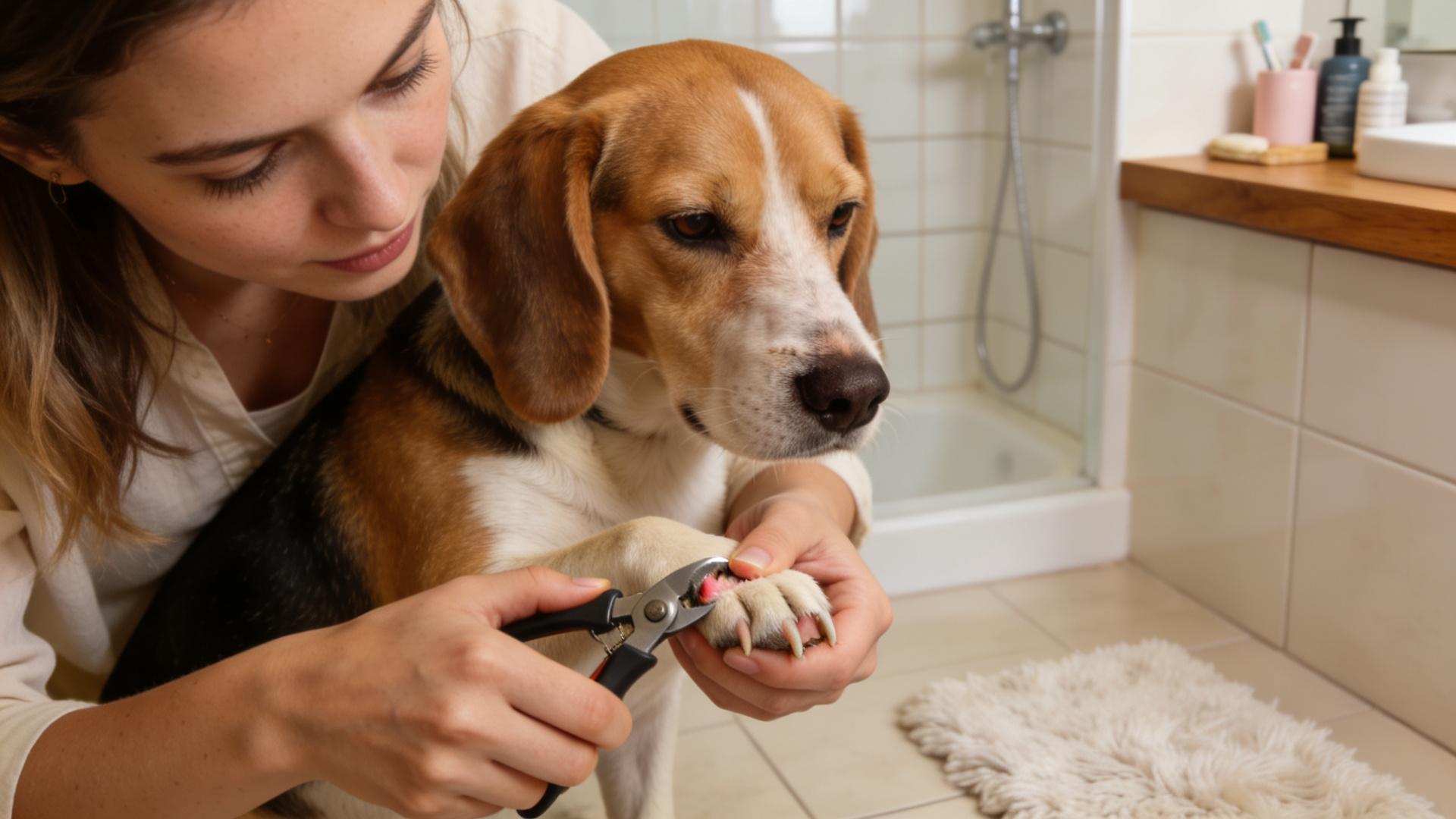 Home emergency treatment for split dog nails: Trimming and disinfection procedures