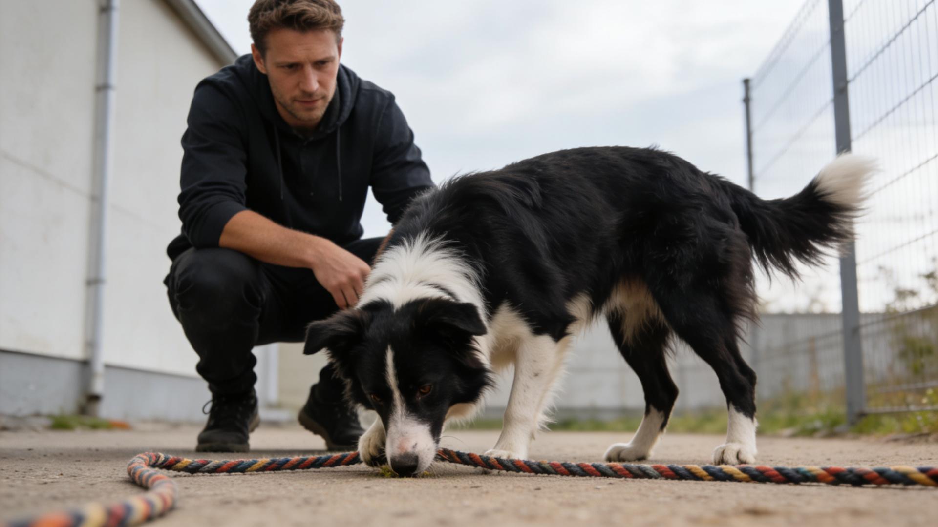 Long rope assistance: Training dogs in a semi-free state within a safe area.