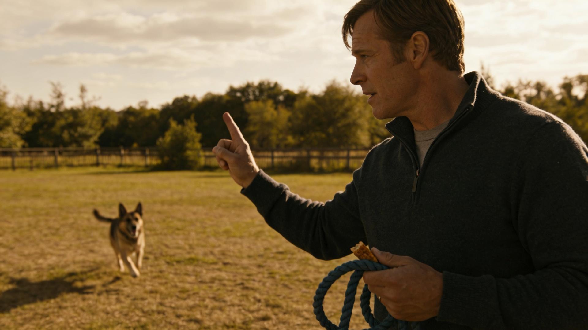 Long rope assistance: Training dogs in a semi-free state within a safe area.