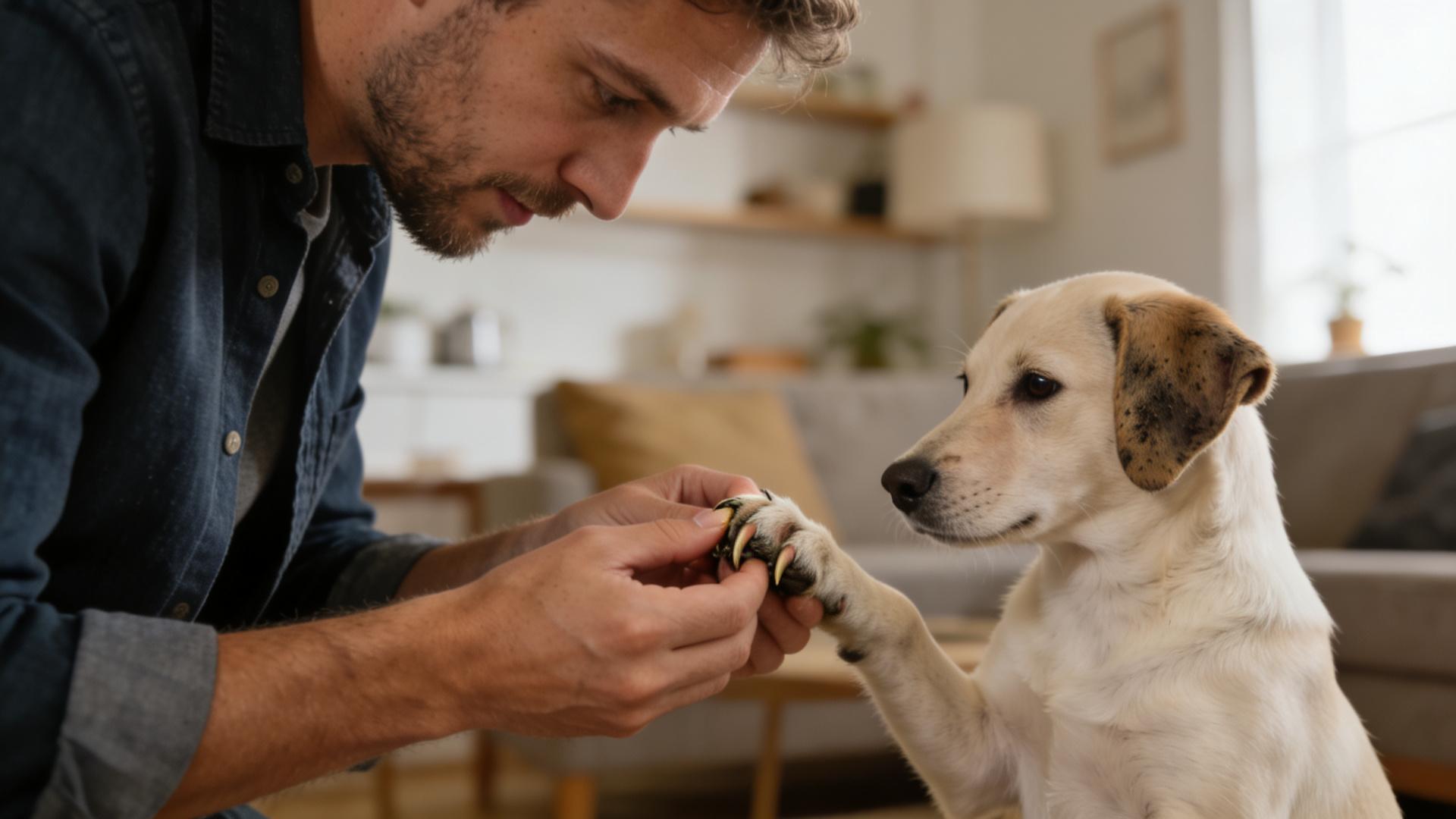Medical desensitization training: Encourage puppies to cooperate with nail trimming and ear turning.