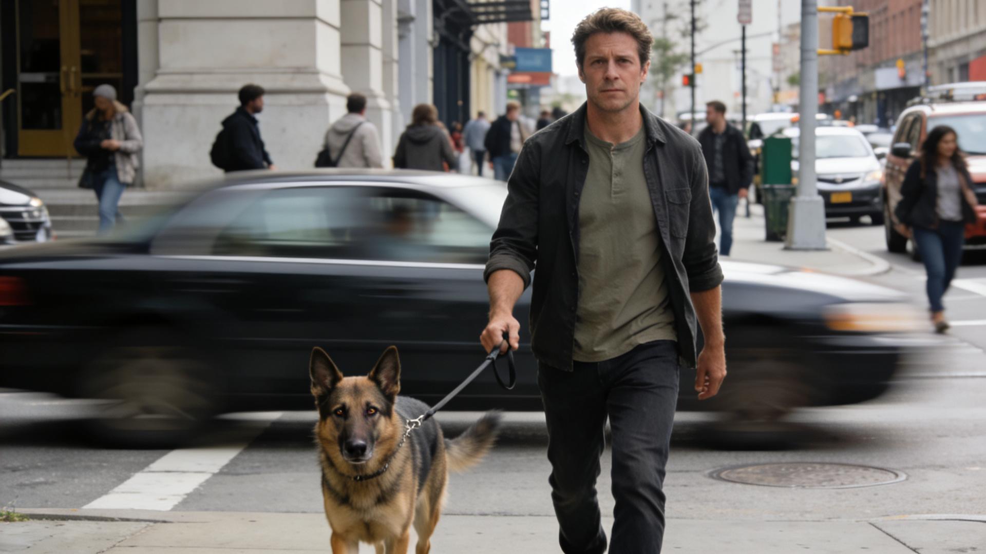 Perfect heel training: Keep your dog always on your left side.