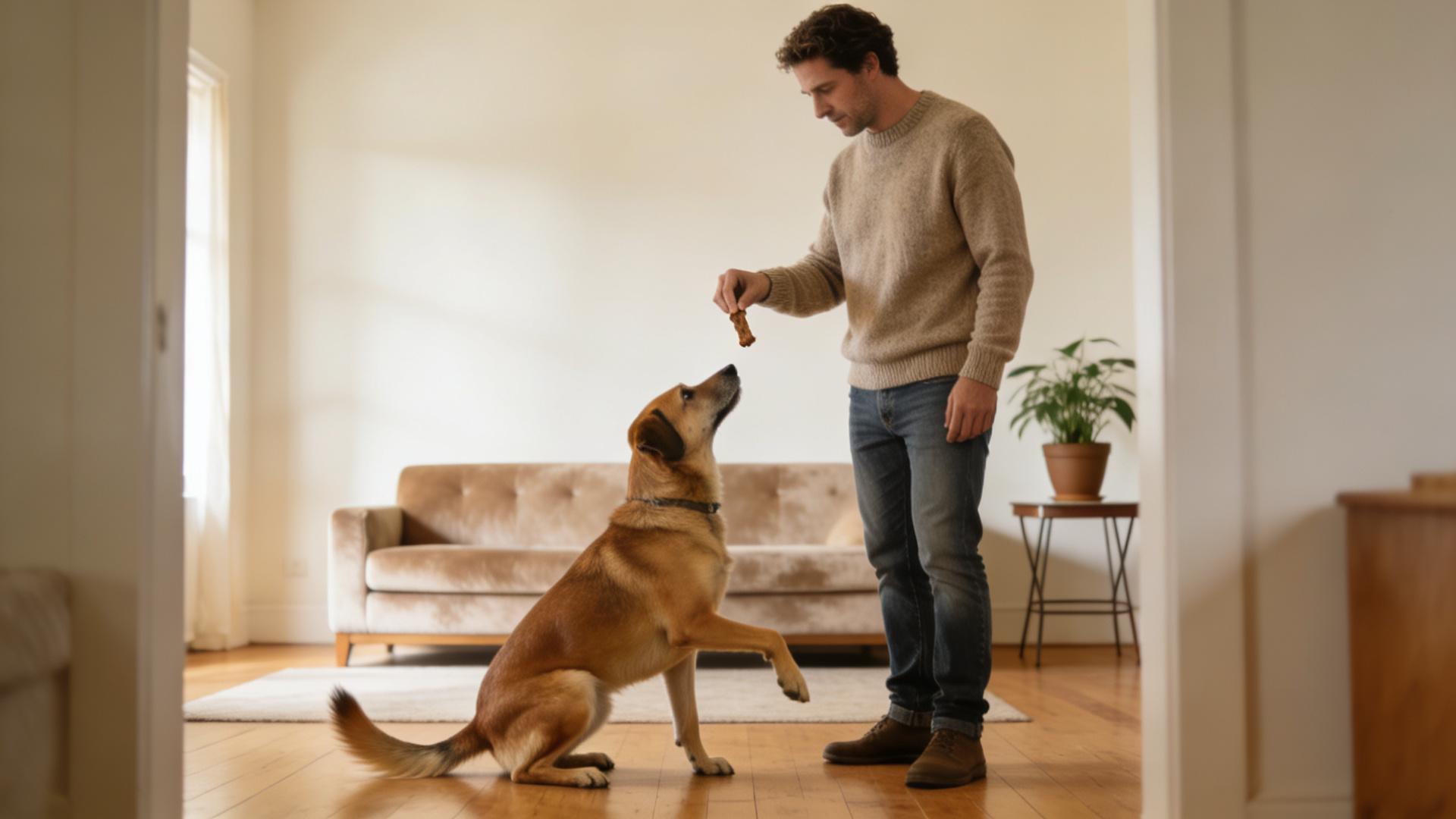 Perfect heel training: Keep your dog always on your left side.