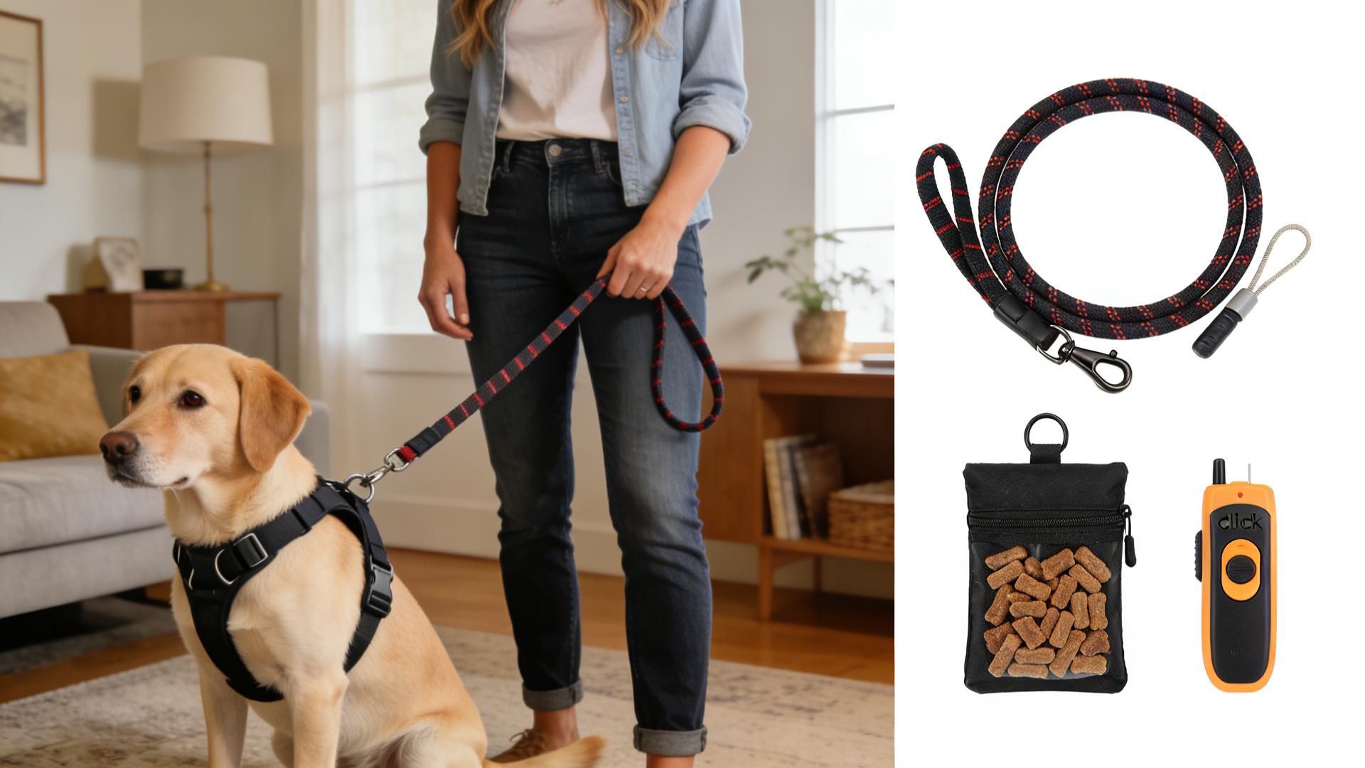 Perfect heel training: Keep your dog always on your left side.