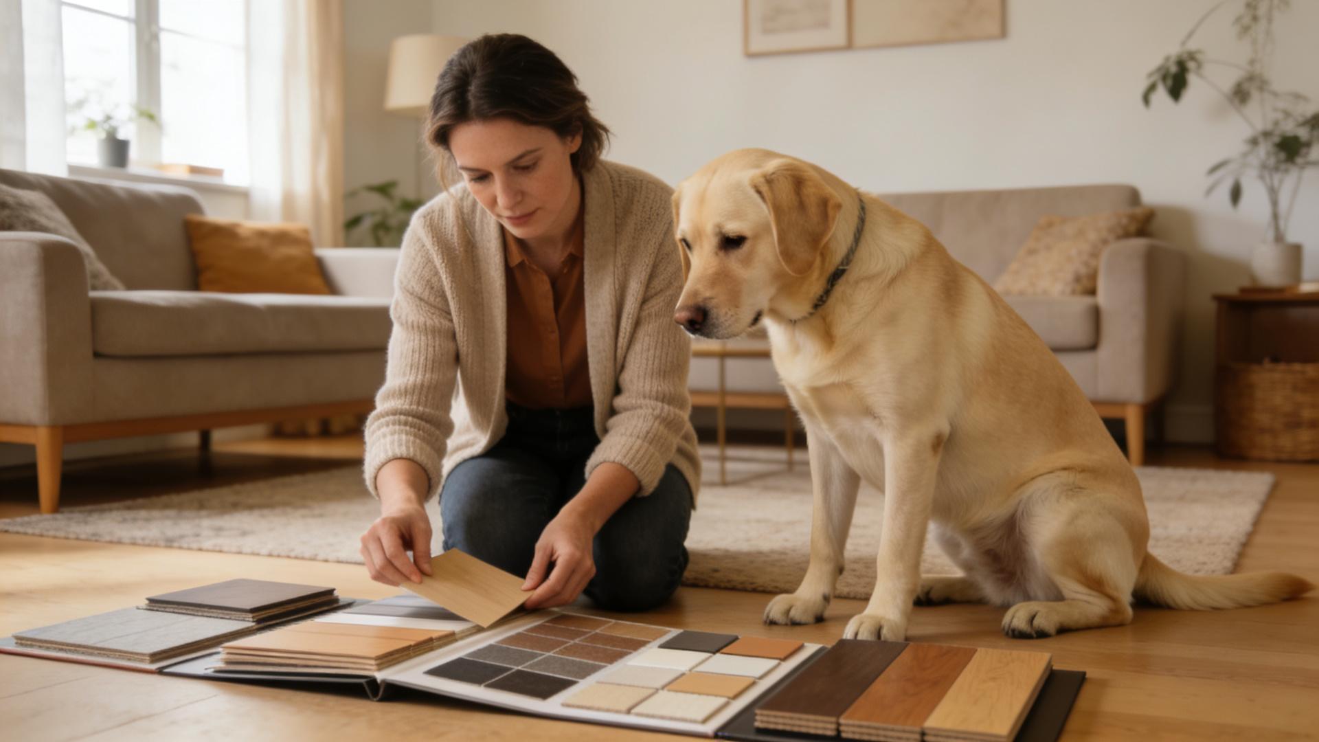 Pet-friendly flooring options: a balance of slip resistance, durability, and easy cleaning.
