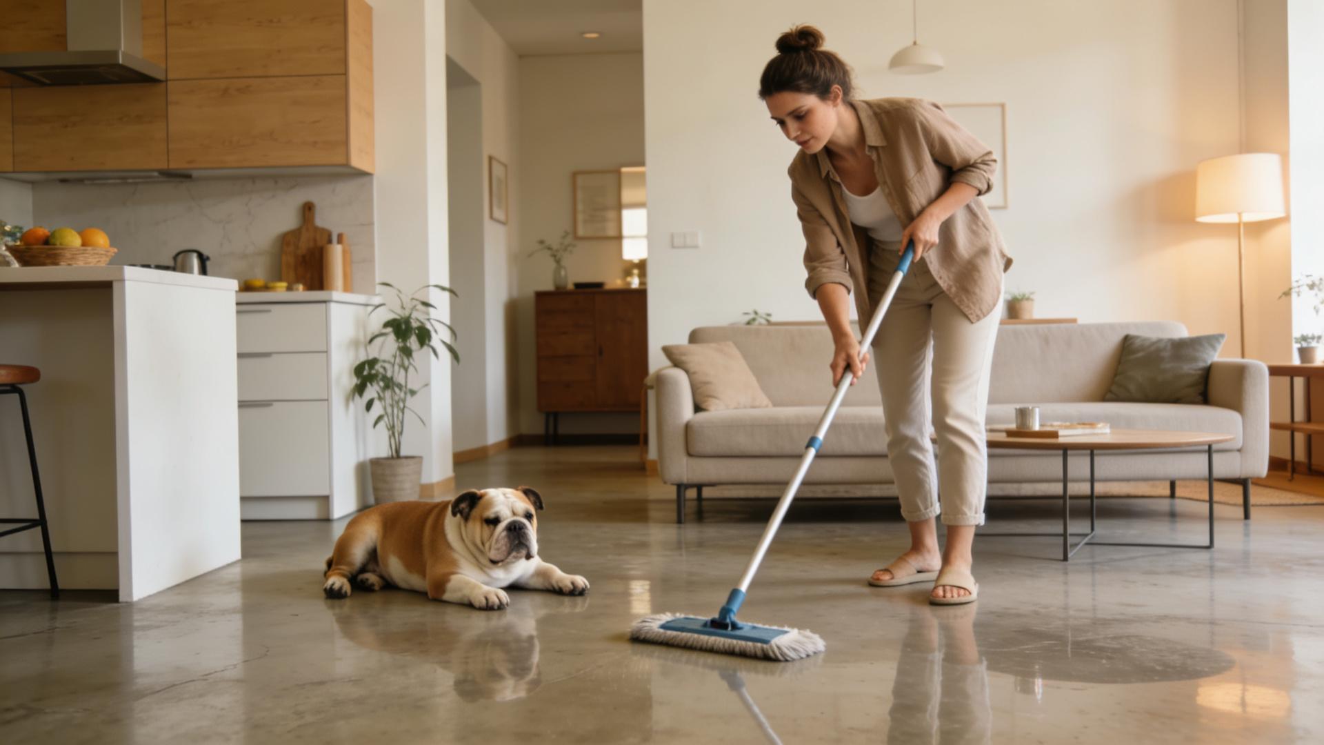 Pet-friendly flooring options: a balance of slip resistance, durability, and easy cleaning.