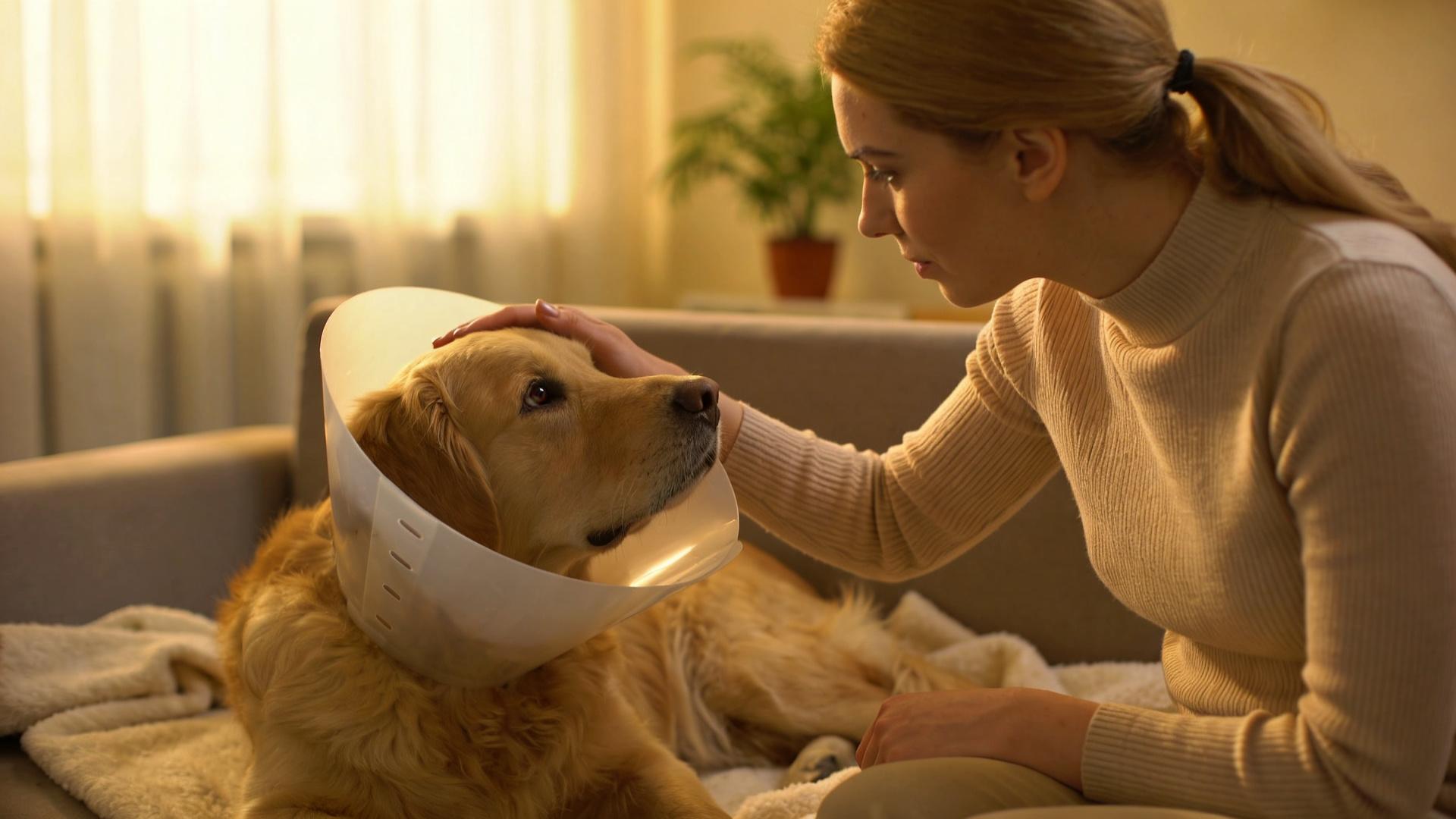 Post-sterilization wound care: Wearing and cleaning an Elizabethan collar (E-ring)