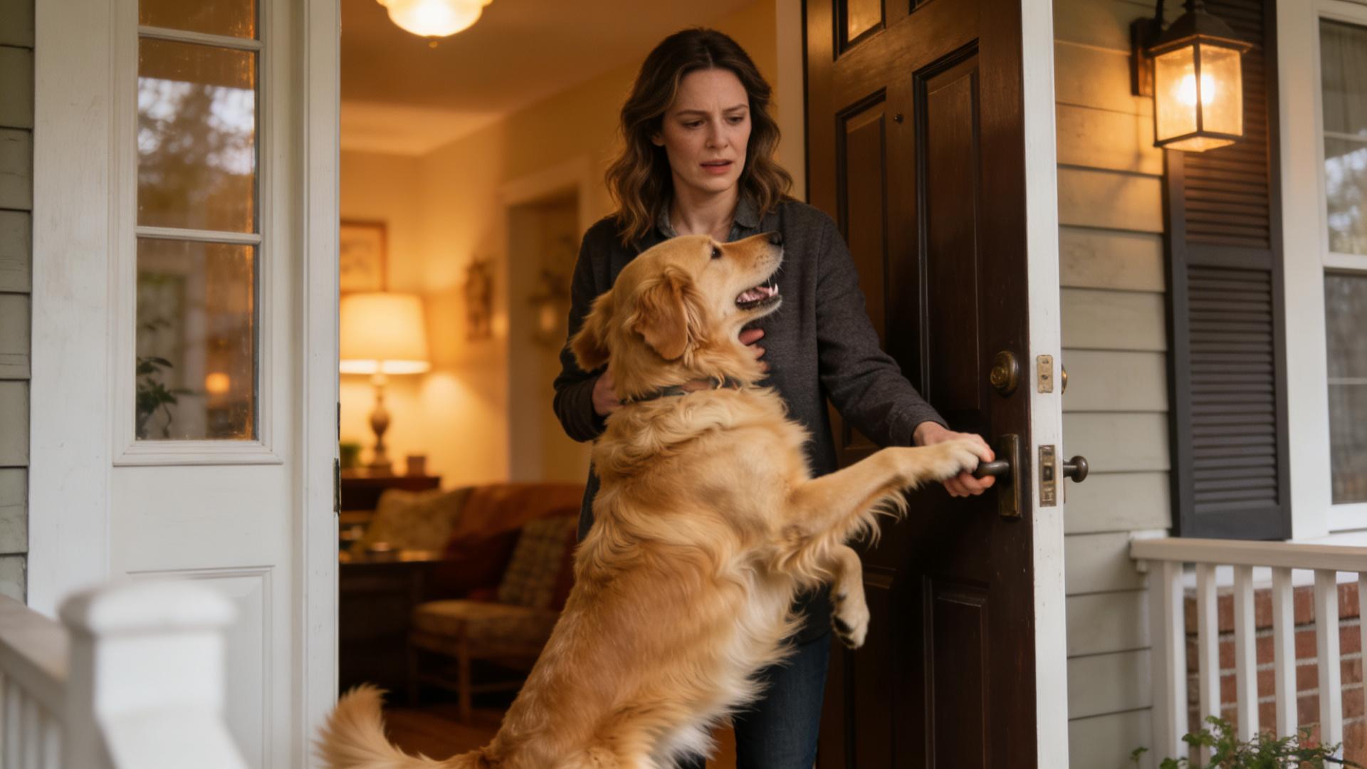 Refrain from jumping on people: Correcting a dog's social etiquette of jumping to greet people when excited.