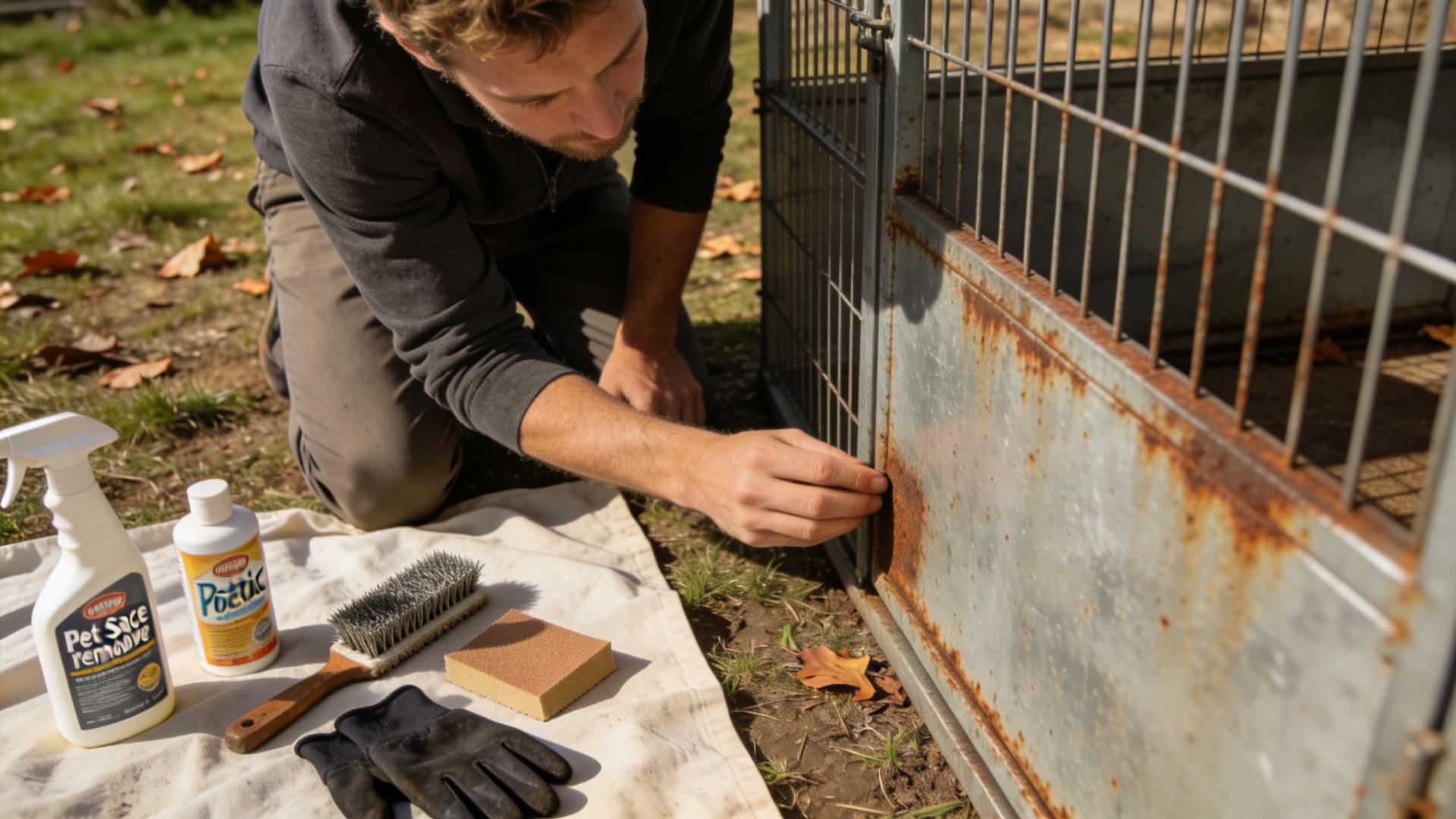 Rust removal from dog fences and cages: to prevent poisoning from ingesting rust.