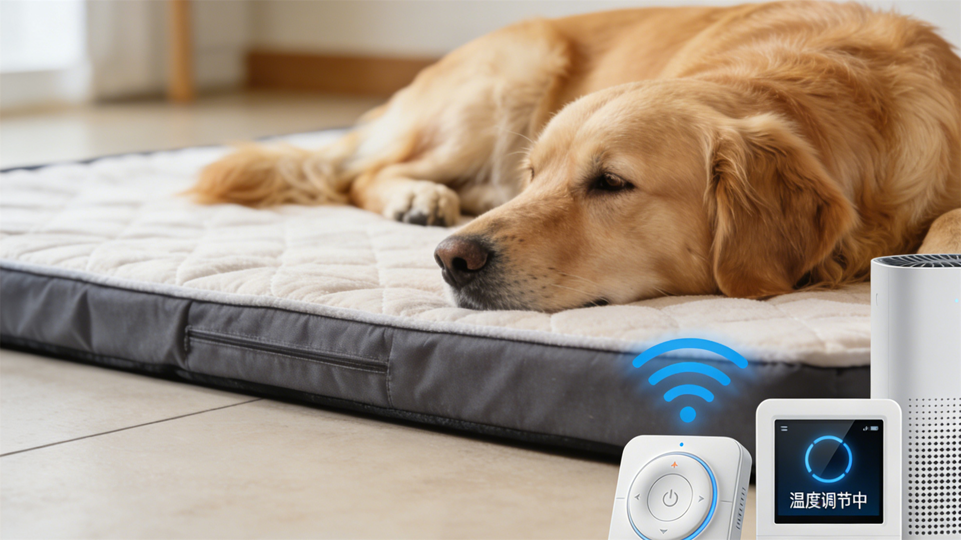 Smart mattress designed for dogs: Automatically adjusts temperature and monitors sleep breathing by 2026.