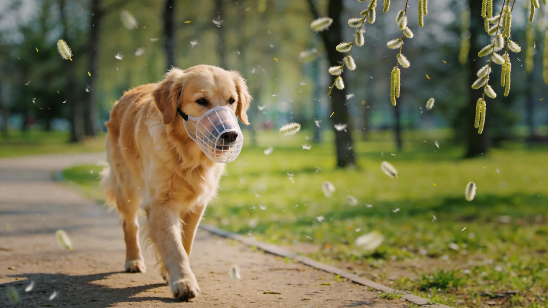 Springtime willow catkin allergy season: Is it okay to put a mask on your dog?