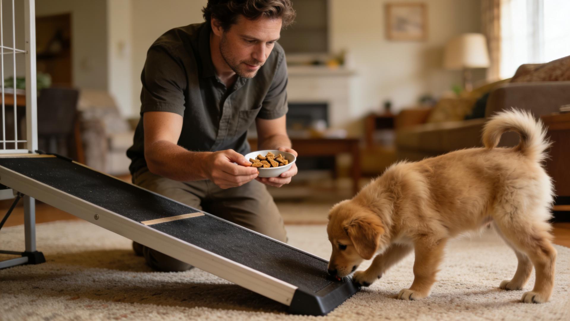 Step and ramp training: Develops puppies' limb coordination