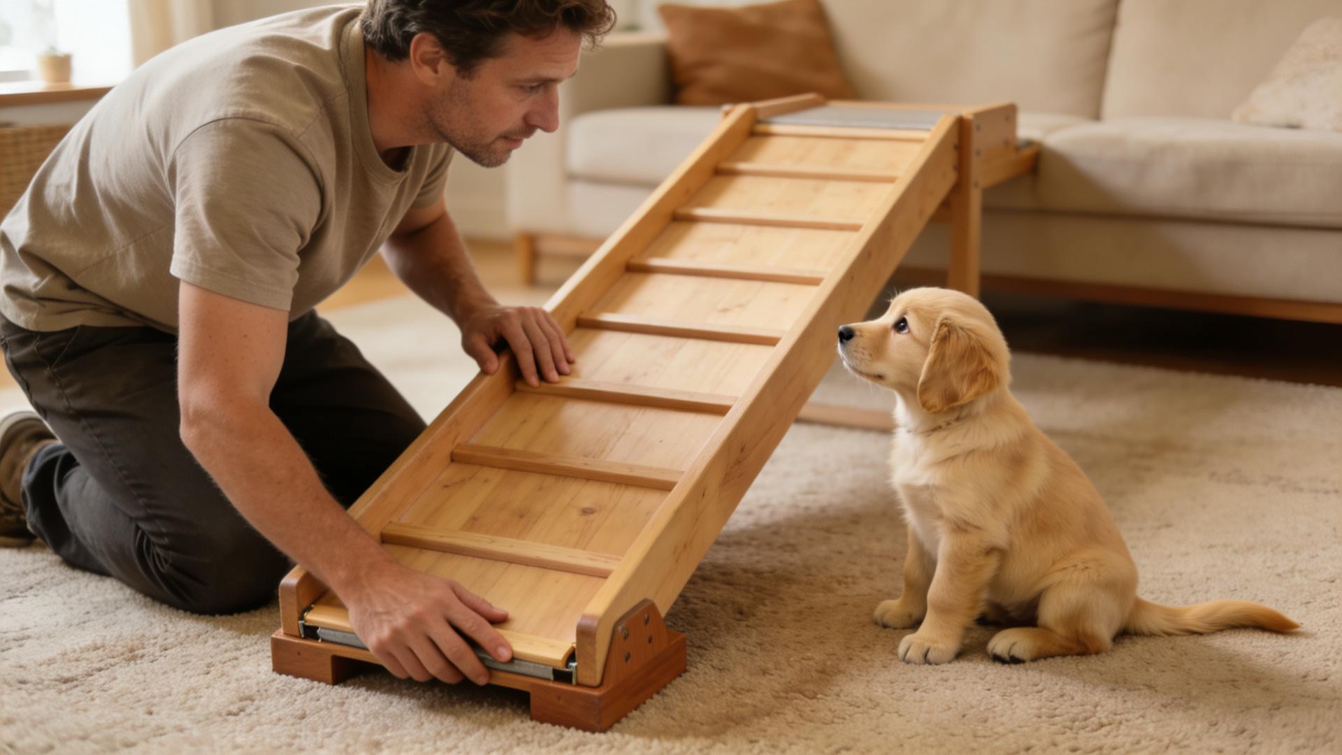Step and ramp training: Develops puppies' limb coordination