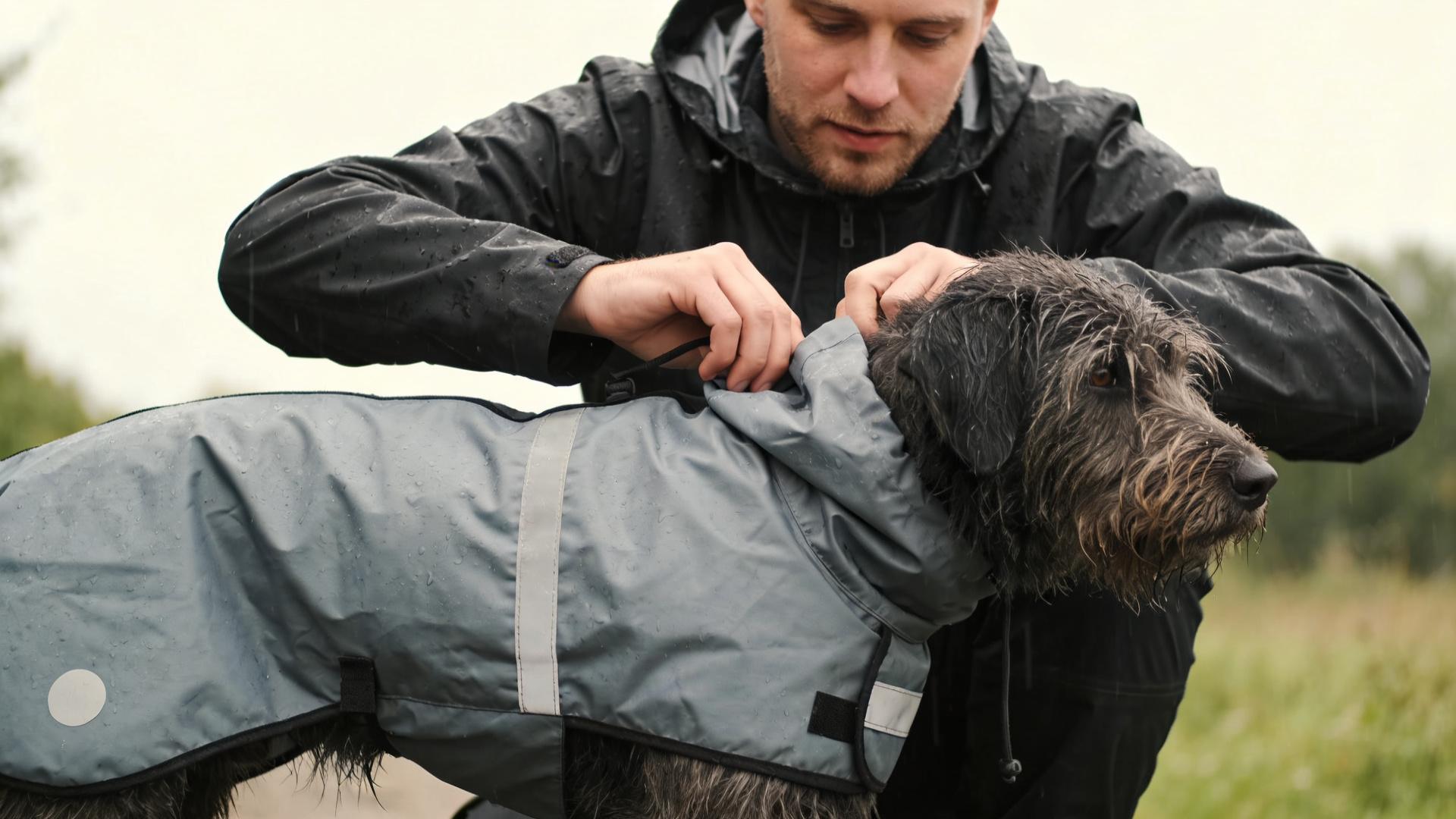 The importance of wearing a raincoat when walking your dog in the rain: Breathability is more important than waterproofness.