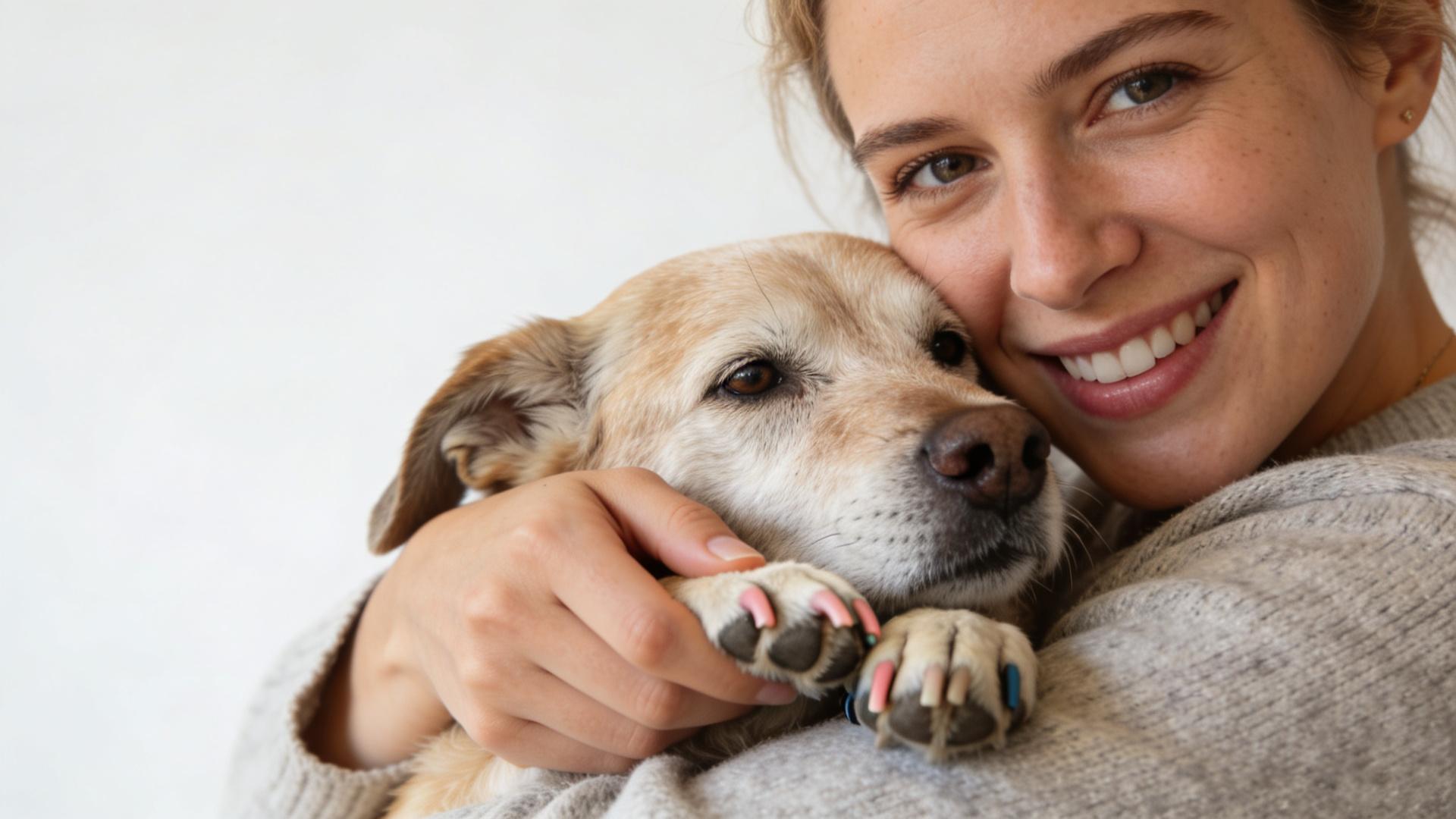 Tips for trimming excessively thickened nails in older dogs: Avoid compressing the nail bed.