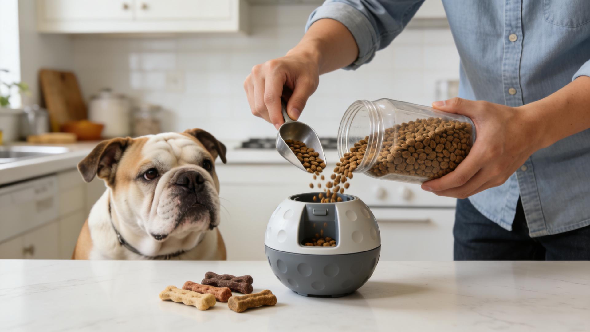 Tips for using a food-dispensing ball: prolong your dog's eating time and exercise their brain.